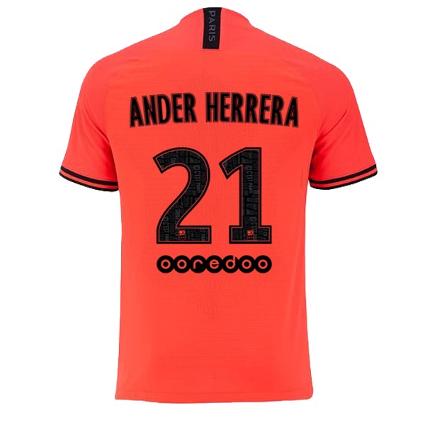 JORDAN Camiseta Paris Saint Germain NO.21 Ander Herrera Segunda equipo 2019-20 Naranja